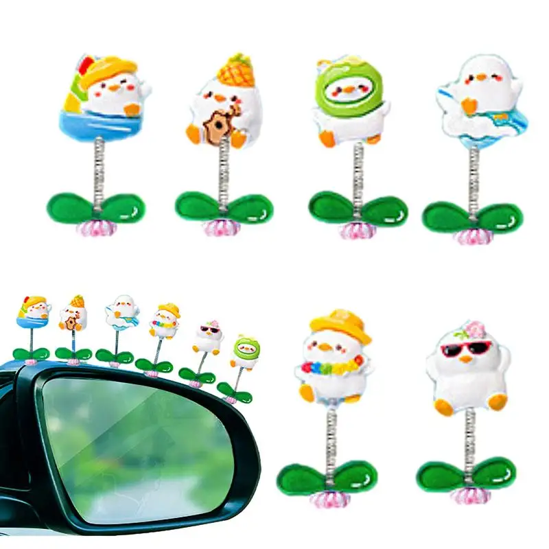 

Украшения для приборной панели автомобиля, Мультяшные украшения в форме утки, многоразовые украшения для автомобиля, 6 шт. декоративных колец