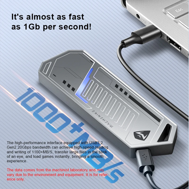 Machenike STARS P1000 Portable SSD NVMe M.2 SSD USB 3.2 Gen2 USB C External Storage PCIE Solid State for Mobile Phones PC Laptop