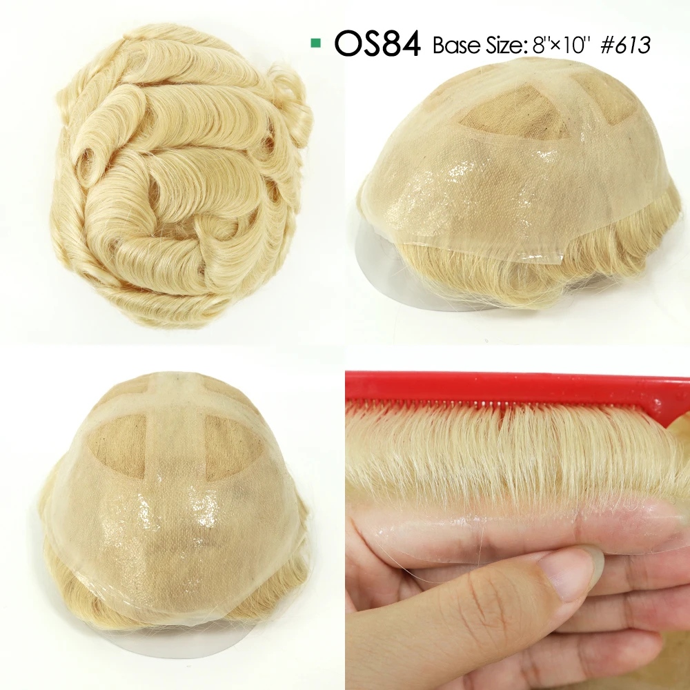 Mono Lace and PU Mens Toupee Different Size and Base Wig For Men Indian Hair Men's Capillary Prothesis Toupee