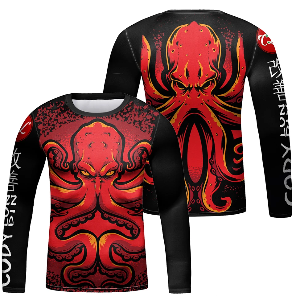 Children's Rash Guard Clothing MMA T-shirt+Shorts Kid's sports Tights Set Gym Boy Bjj Gi Boxing Rashguard Jiu Jitsu Shirts