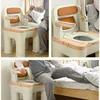 Rotating Armrest Elderly Toilet Seat, Thermostatic Heating Seat Ring Commode Toilet,Portable Non Slip Toilet for Disabled People 4