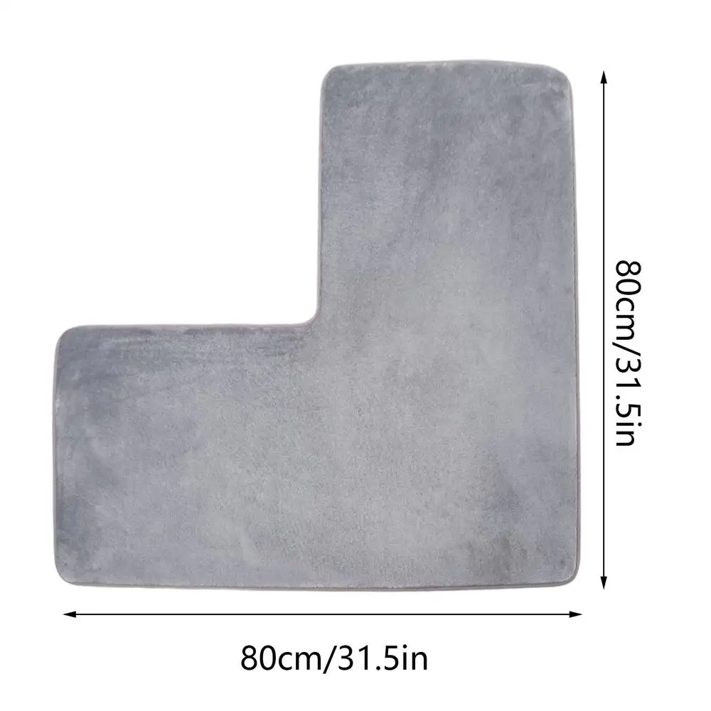 Non Slip L Shaped Bath Mat Soft Absorbent Quick Dry Rug for Bathroom Shower Toilet Floor Indoor Home Hotel Water Absorbing