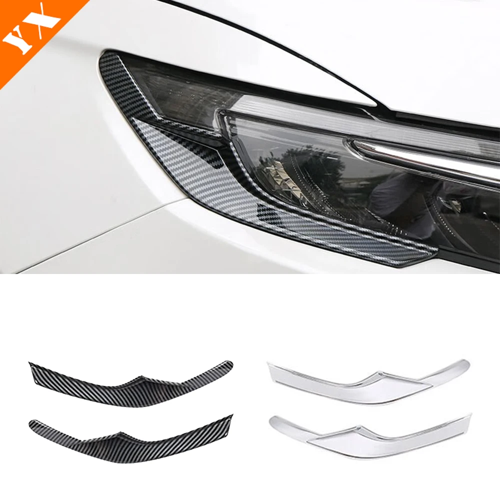 

For Honda CRV CR-V Accessories 2023-2024 Car Front Head Light Lamp Eyebrow Decoration Cover Headlight Eyelid Exterior Sticker