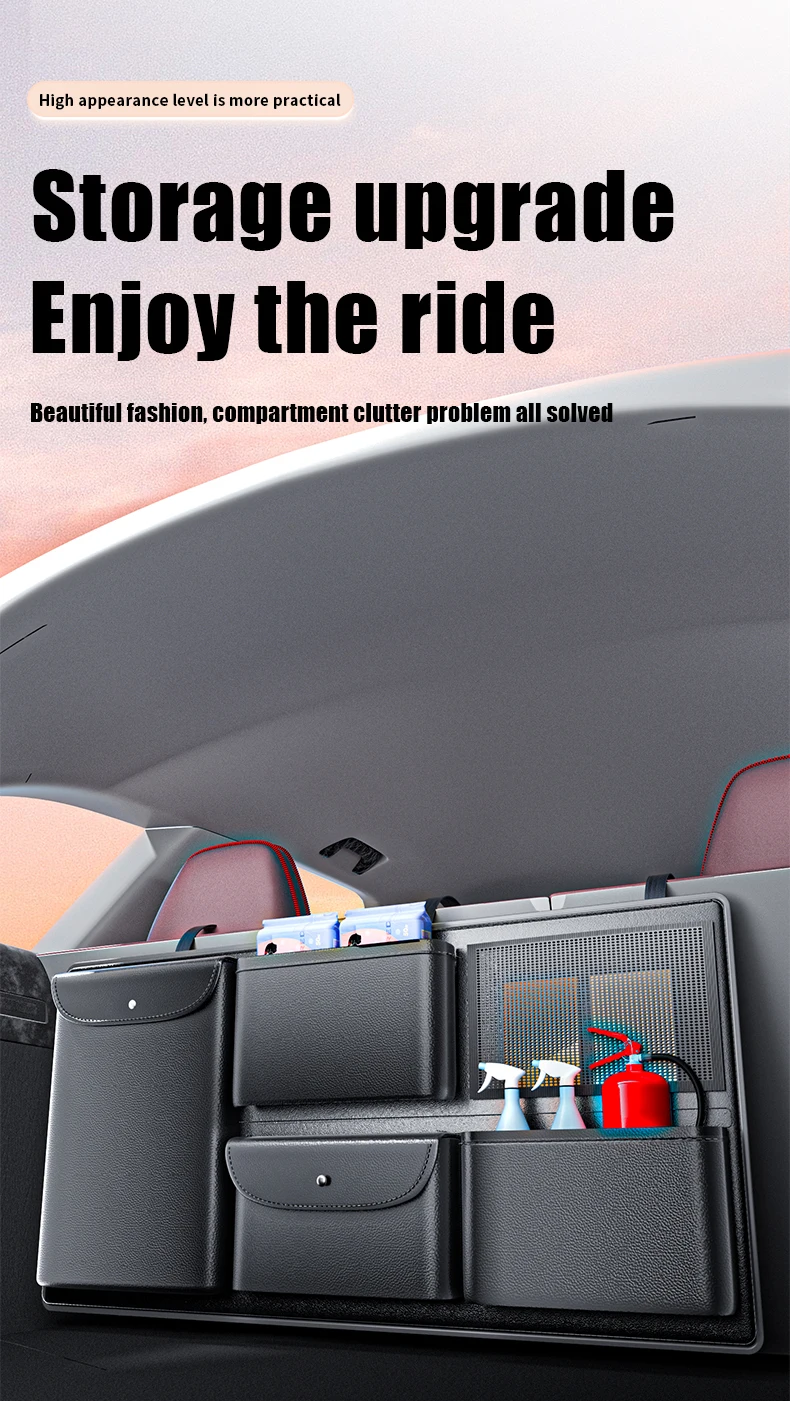 For Tesla All Model Y/3 &other brands Trunk PU Leather Storage Bag big Capacity