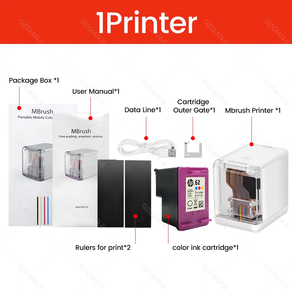 Mobile Color Printer Machine Handheld Portable Mini Printer with Cartridge WIFI USB Connection Printer Home Office Printer best mini portable printer Printers