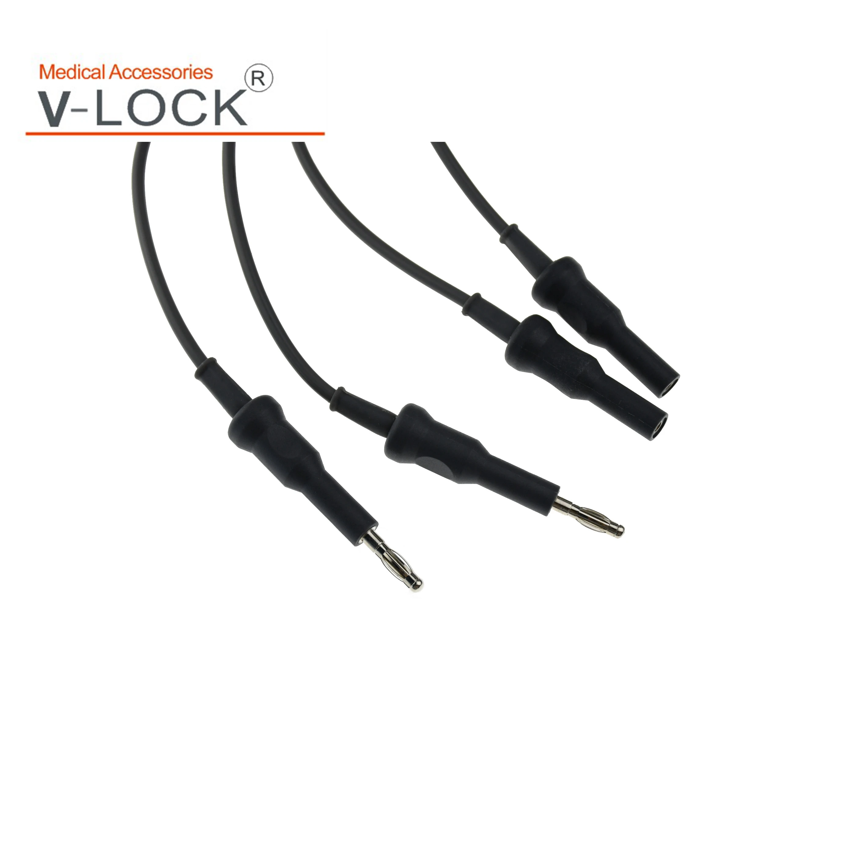 Reusable Bipolar forces cable, electrocoagulation connecting wire, 5/2mm plug to dual 4.0mm banana connector