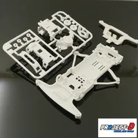 homemade mini 4wd racing car white/black carbon SFM chassis for 1/32 scale car 1