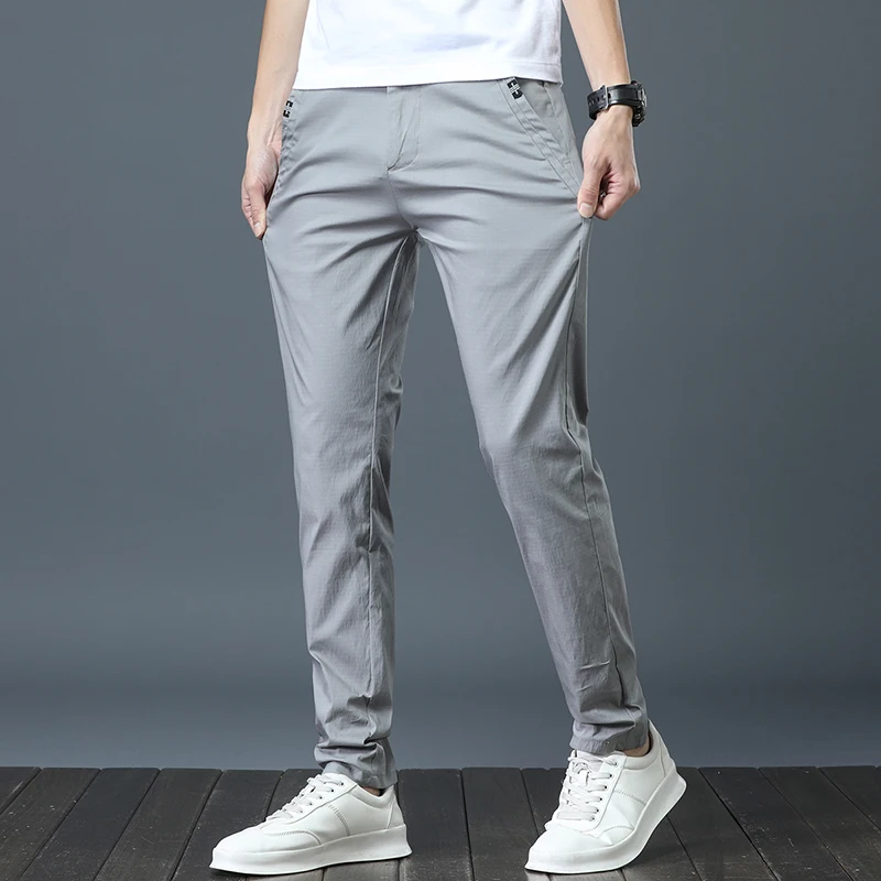 

Spring Summer New Men's Straight Trousers Youth Versatile Loose Casual Pants Elastic Waist Sports Pants Men Clothing Sweatpants