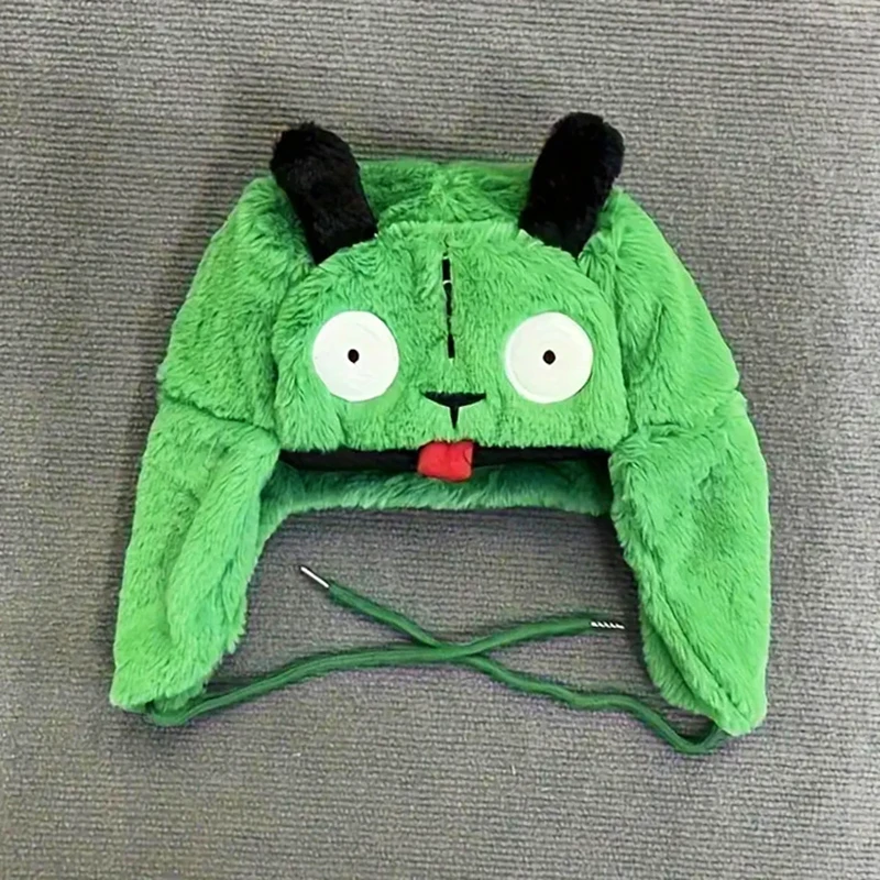 Outdoor Autumn Winter 2025 Warm Windproof Cartoon Embroidery Green Tongue Lei Feng Hat Funny Ear Protection