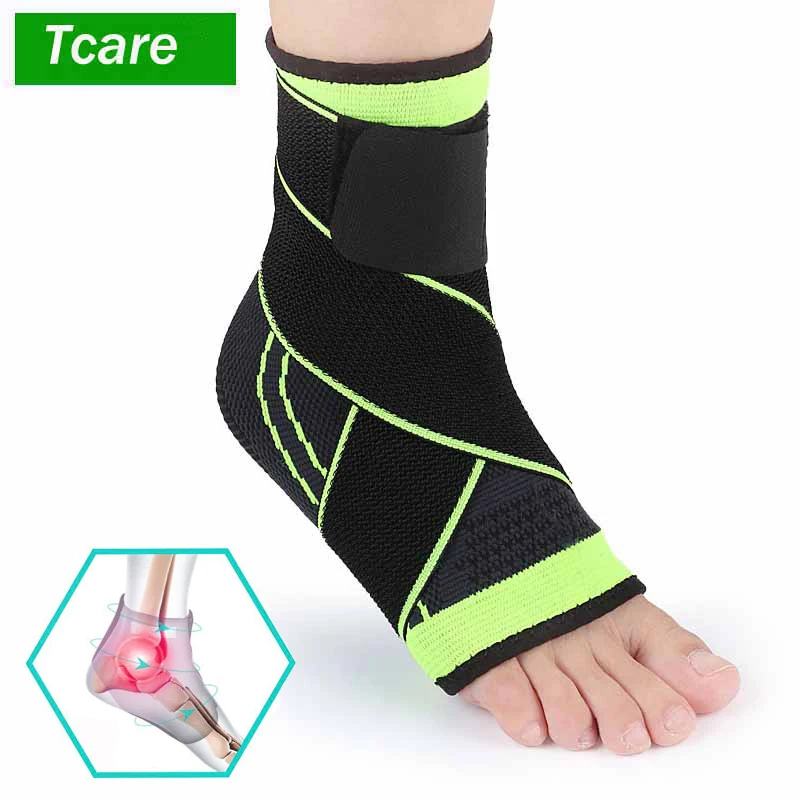 Tcare 1 Piece Foot Sleeve Compression Wraps Ankle Brace for Arch & Ankle Support Football