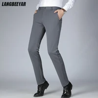 Top Quality New Brand Casual Fashion Long Pants Business Hight Stretch Comfortable Straight Korean Trousers Men Clothing