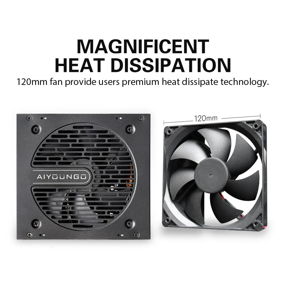 AIGO блок питания AT 550W 650W 750W, вентилятор 120мм, ПК, напряжение 100 240V полный диапазон, дизайн 80Plus, ATX, настольный компьютер Desktop, Diy, игровой Gamer, компьютер Fonte PSU — изображение 5