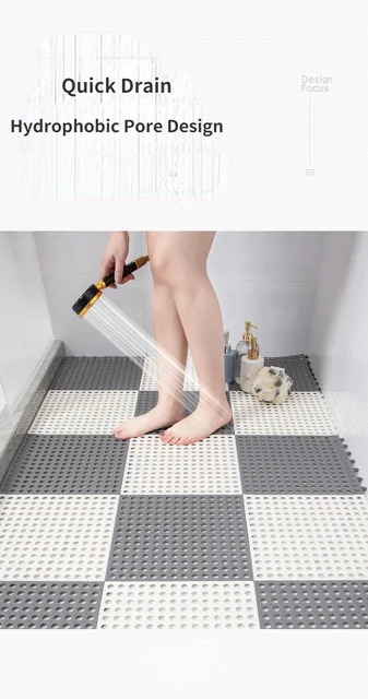 Bathroom Anti-Slip Mat Shower Household Bathroom Anti-Fall Foot Mat  Bathroom Toilet Splicing Hollow Water Separation Floor Mat - AliExpress