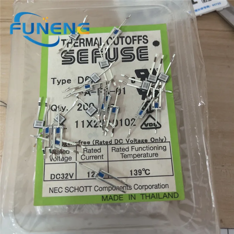 10 Pz D6X-A D6X-A-Fs-01 Schott Fusibile Termico Fusibile 3 Pin Tipo Cutoff 139 Gradi Dc 12A 32V