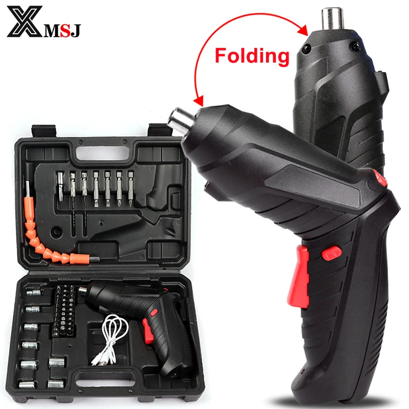 FoldingElectricScrewdriverUSBRechargeableCordlessScrewDrill36V
