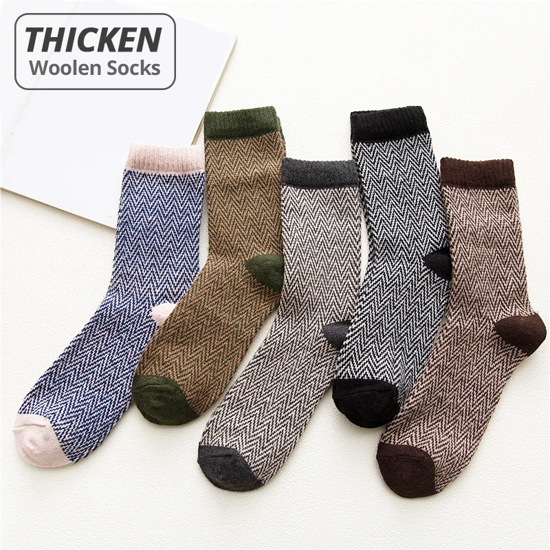 HSS Brand 5 Pairs Winter Men’s Socks Thicken Sheep’s Wool Socks Warm Men Retro Style Colorful Fashion Man Socks For Snow boots Best Sellers In Accessories HSS Brand 5 Pairs Winter Men’s Socks Thicken Sheep’s Wool Socks Warm Men Retro Style Colorful Fashion Man Socks For Snow boots Best Sellers In Accessories