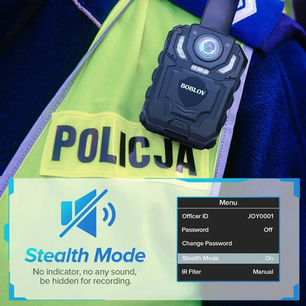 BOBLOV T5 1296P Body Camera Audio Recording Wearable Police Camera Law Enforcement Night Vision Loop Recording DVR Mini camera