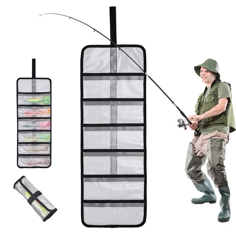 Waterproof PVC Roll-Up Fishing Bait Organizer Portable Tackle Bag Lightweight Tackle Storage Bag for Women Girls & Teens
