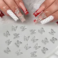ins 20pcs Alloy Butterfly Rhinestones For Nails 3D Stereoscopic Nail Art Luxury DIY Manicure Design Accessories pretty girl 2