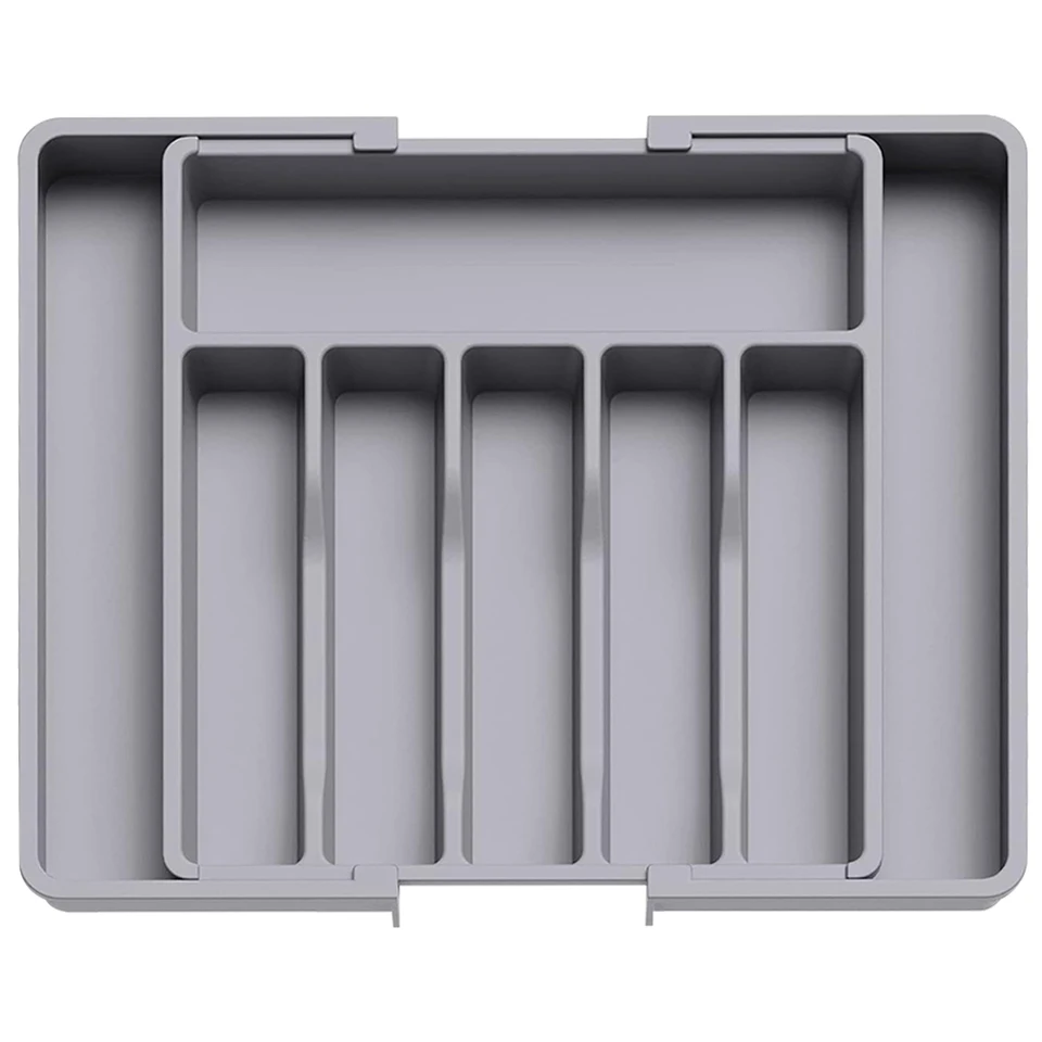 Adjustable Silverware Organizer Expandable Utensil Tray