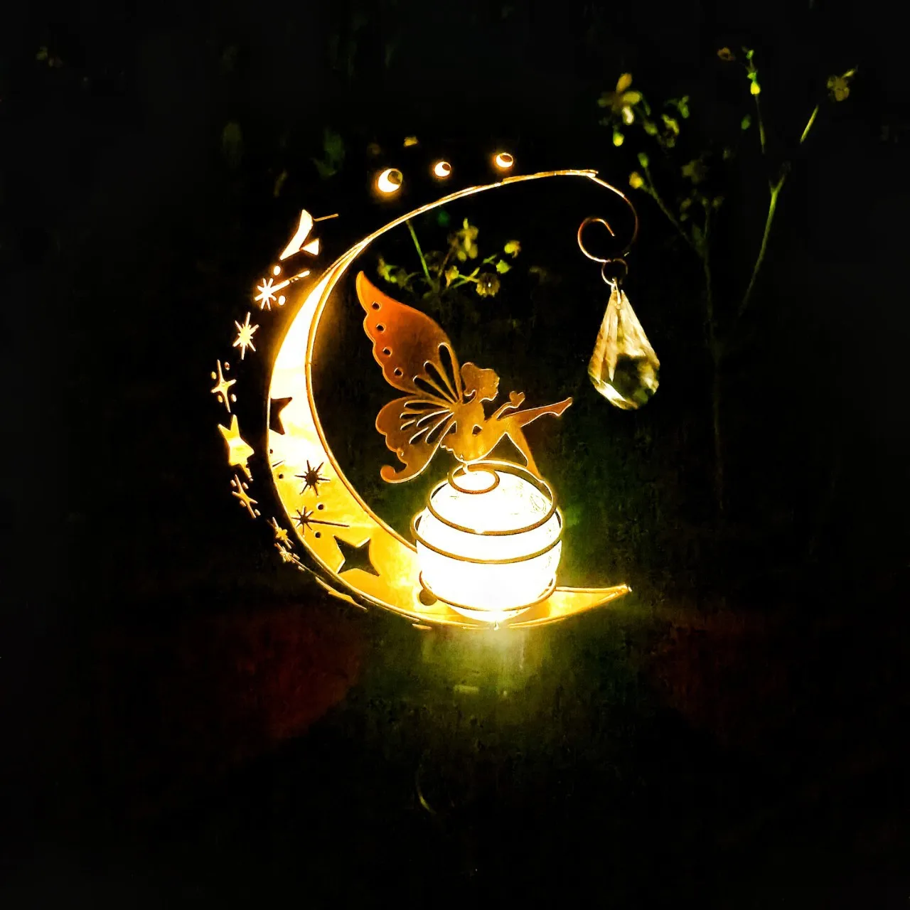 Garden Solar Light Landscape Led Yard Fairy and Moon Nightlamp  Statues Path Lawn Outdoor Courtyard Lamp Decoration Waterproof solar pathway lights