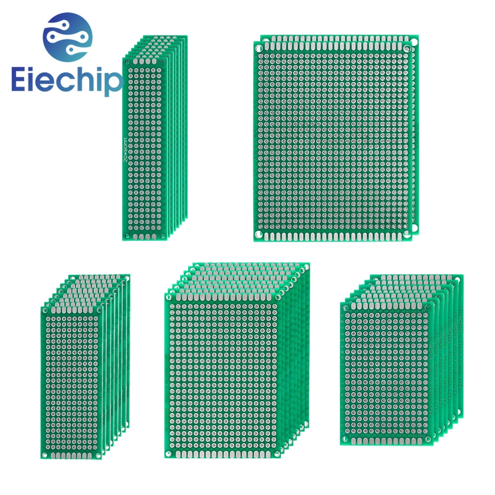 34PCS Double Sided PCB Board Set 2*8cm 3*7cm 4*6cm 5*7cm 7*9cm Prototype Kit DIY Universal Circuit Board 5pcs 6 5x14 5cm 6 5x14 5 cm 2 54 mm 2 54mm single sided perforated green oil universal electric board multi function experiment