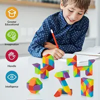 Snake Cube Puzzles Twist Toys Large 24 Wedges Sensory Toy Brain Teaser Fidget Toys Magic Snake Cube Gift for Kids Adults Party 2