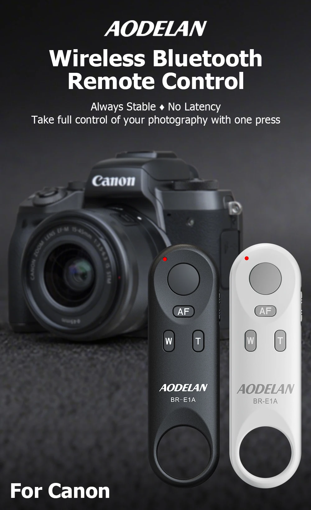 BR-E1A Wireless Remote Control for EOS R10 R6 R5C R RP M50II M6II 850D 200DII 2