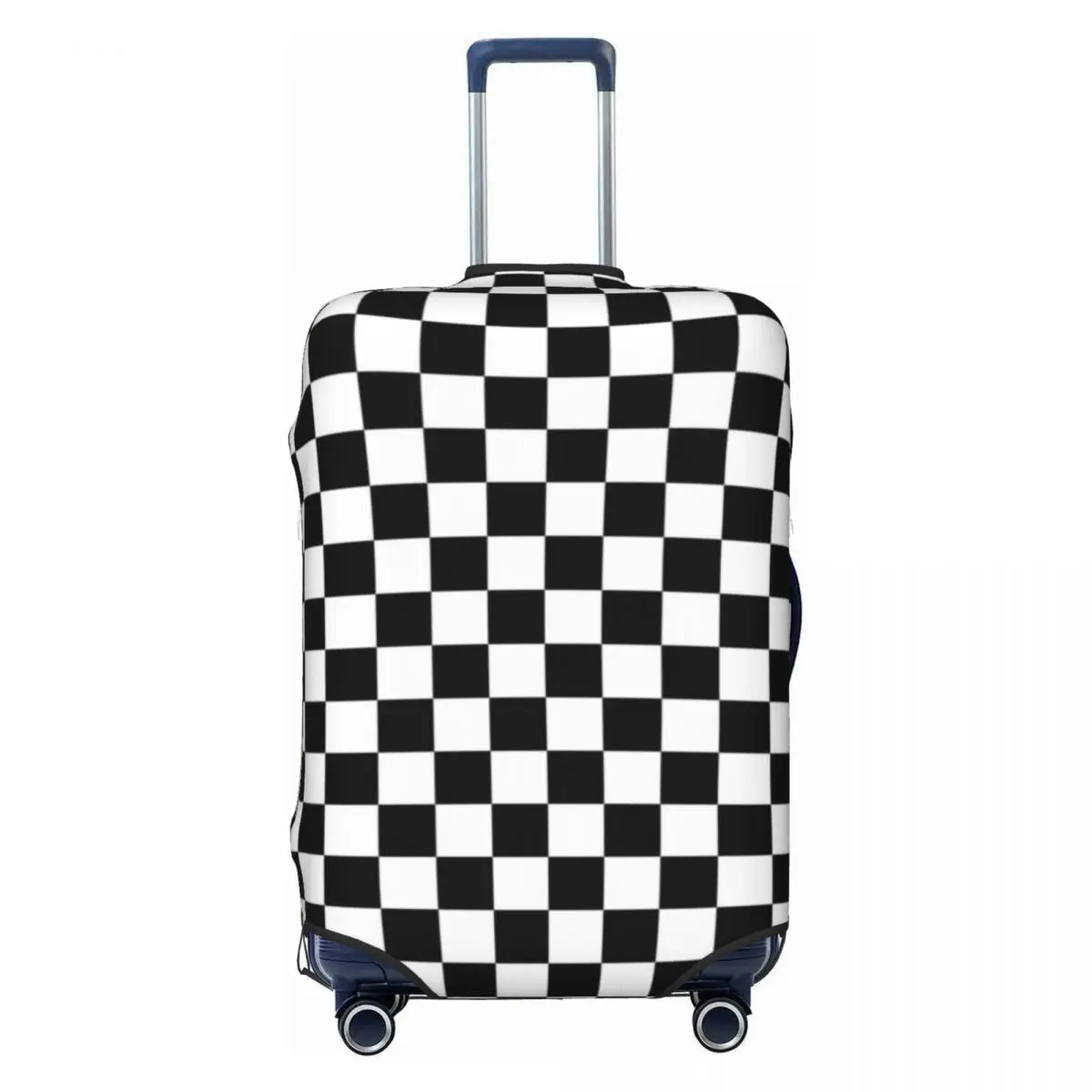 

Black Checkerboard Suitcase Cover Holiday Classic Black and White Checker Useful Luggage Supplies Cruise Trip Protector