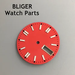 BLIGER Multicolor Luminous Watch Dial - 29mm Black/Silver (Red)
