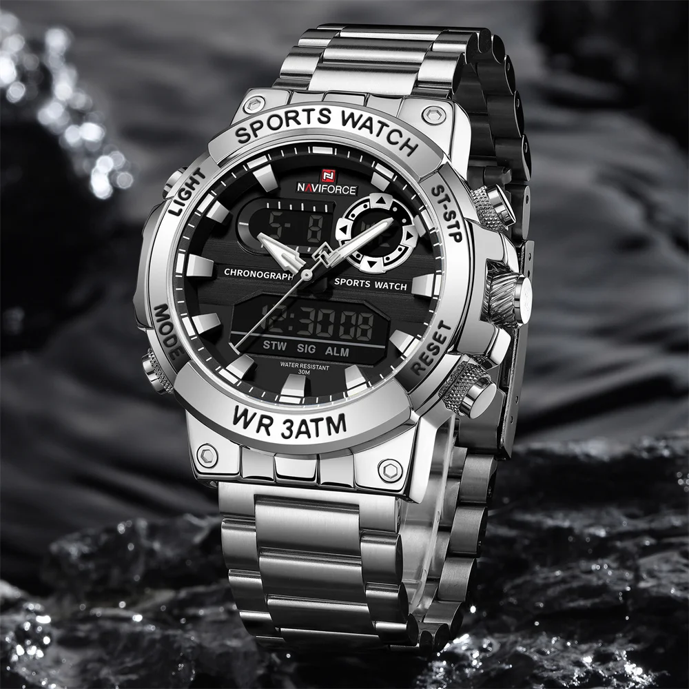 Naviforce 9237 Luxury Stainless Steel Men Watch description image