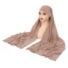 Cristal chanvre femmes Hijab couleur unie musulman dames Turban doux élastique foulard moyen-orient tête enveloppement foulard