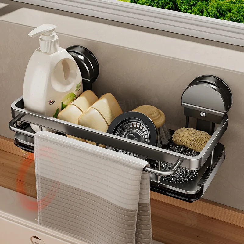 No-Drill Kitchen Sink Storage Rack