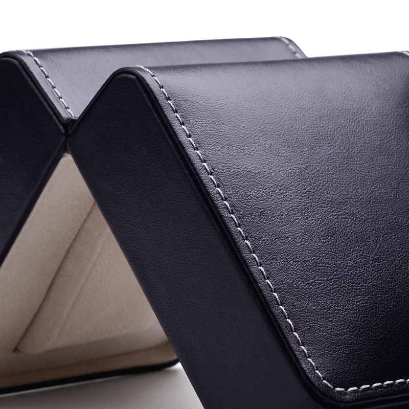Oirlv Fashion PU Leather Wristwatch Display Case Organizer for Men and Women Black Single Watch Gift Box