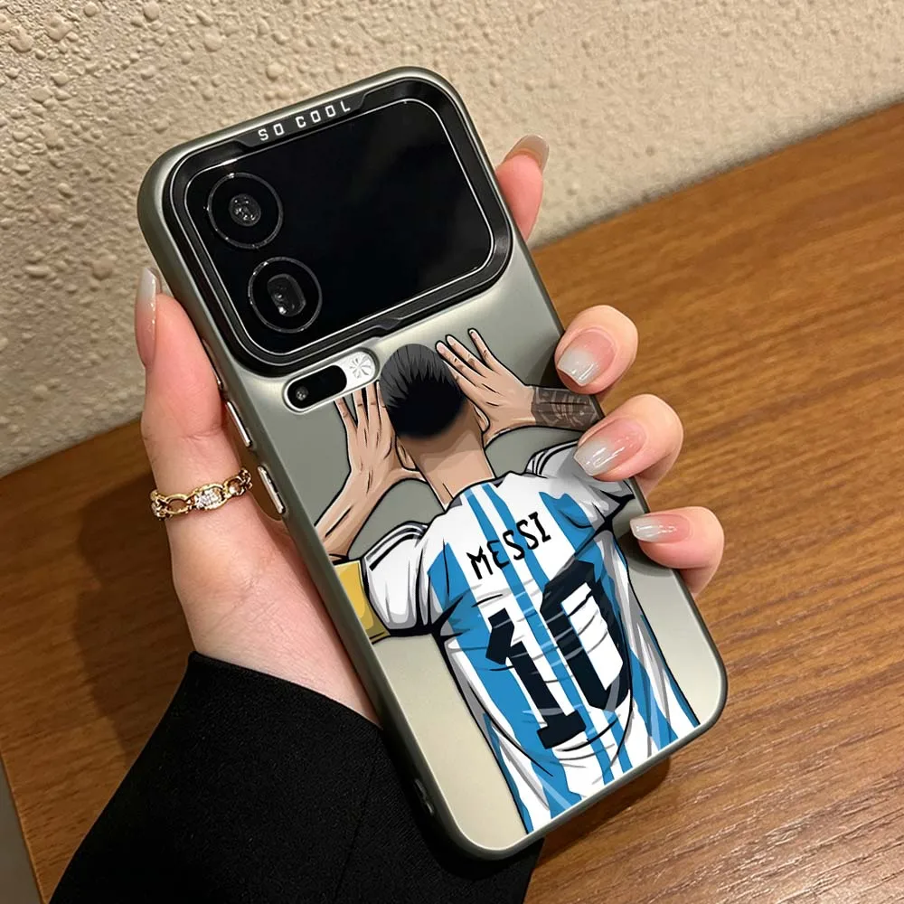 Colorful Silver Football Design Phone Case Featuring M-Messi Design
