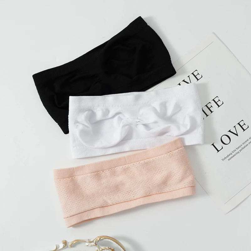 Description Picture 5 of itemBreathable Mesh Tube Bra Strapless Crop Tops Women Sexy Bralette Shouderless Bandeau Female No Padded Underwear Seamless Tank