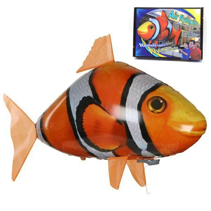 Children Cartoon remote control flying fish inflatable shark Air Swimming RC Animal Radio Balloons Clown Fish toys for kids 6