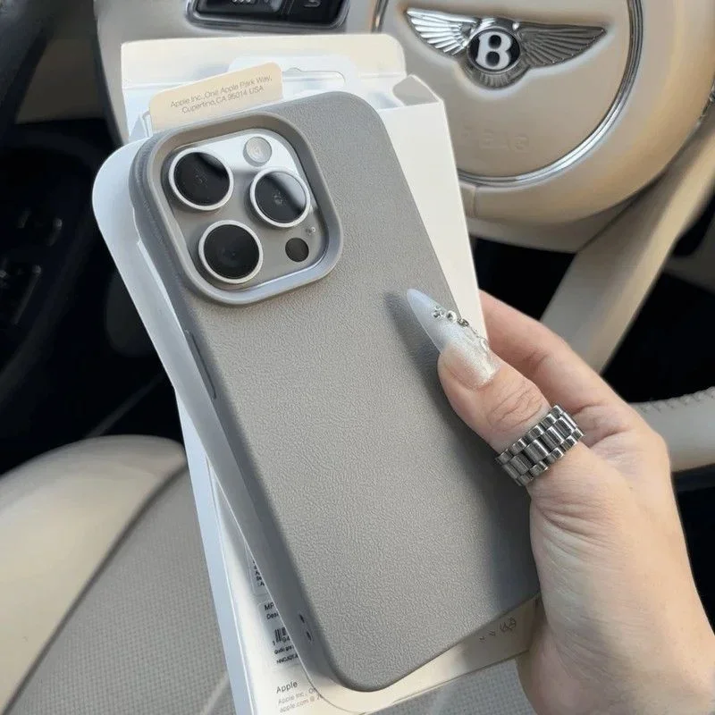 Luxury Matte Leather Phone Case - Premium Stylish Protection Cover