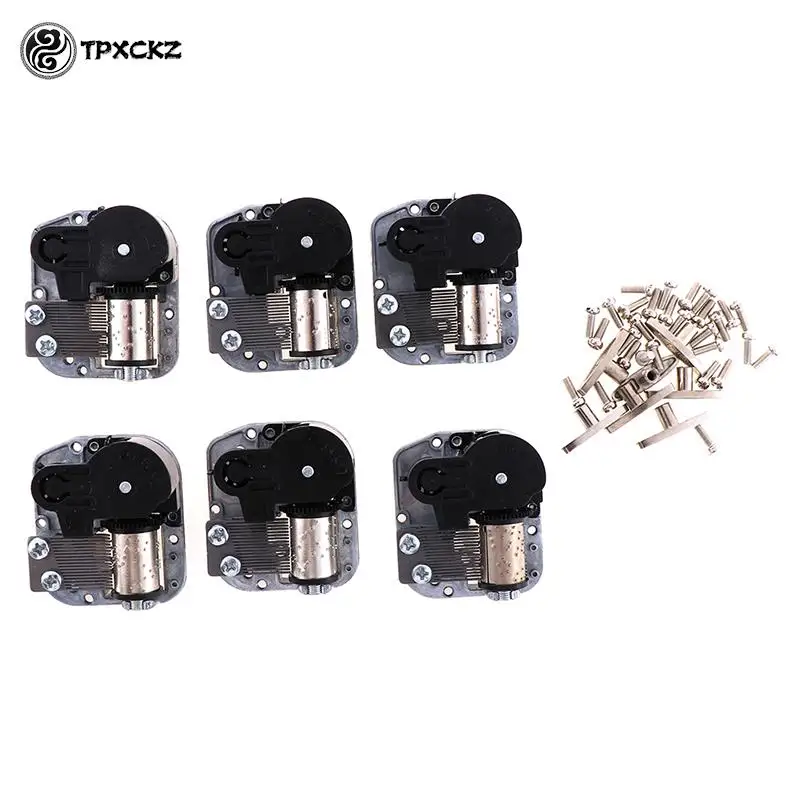 1pc Mechanical Diy Windup Music Box Musical Movement Screws Key Home Decor Silver Approx 50g Craft Decoration