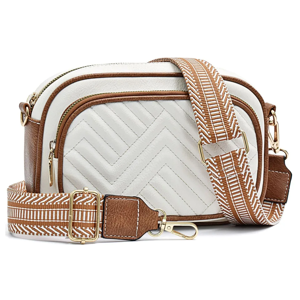 LuxMall Quilted Crossbody Purse For Women - Small Vegan Leather Shoulder Bag With Chain Strap