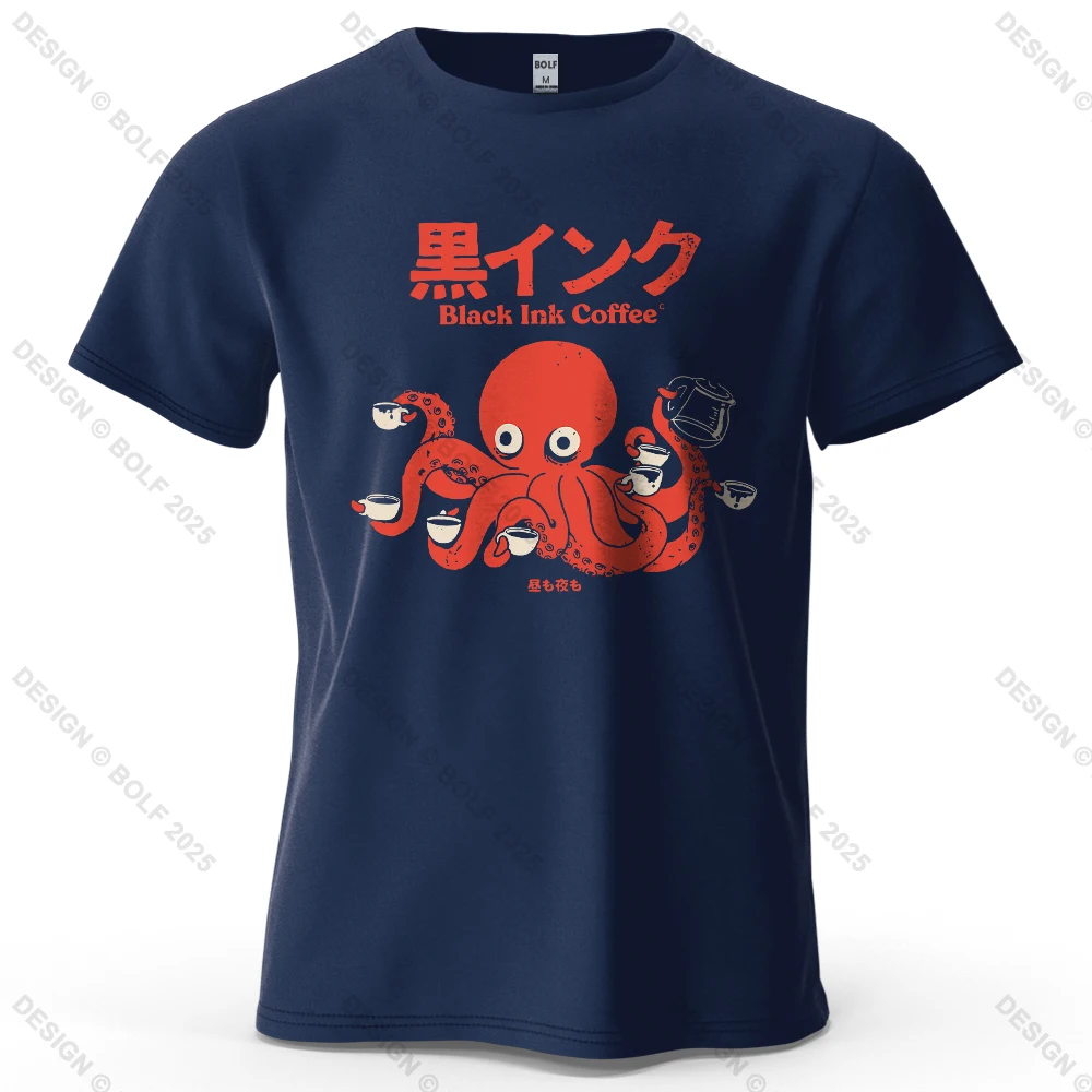 Black Ink Coffee Graphic Oversized Cotton T-Shirt - Unisex Streetwear Tee