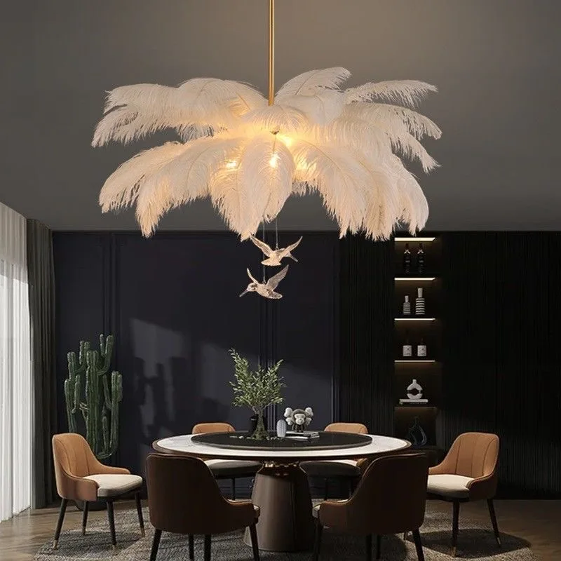 

LightluxurycreativeandpersonalizedfeatherchandelierlivingroomlampmodernsimplewarmromanticinternetcelebrityPrincess Room Bedroom