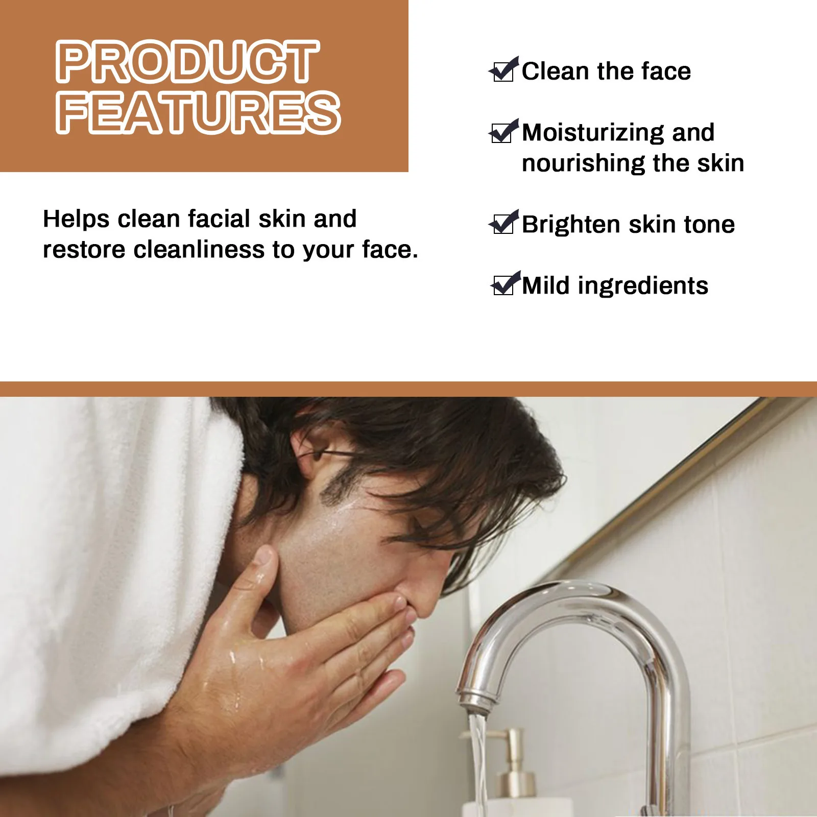 Men Facial Wash Lotion Clean Pores Exfoliate Acne Blackhead Removal Oil Control Moisturize Lighten Improve Dull Cleansing Cream 3
