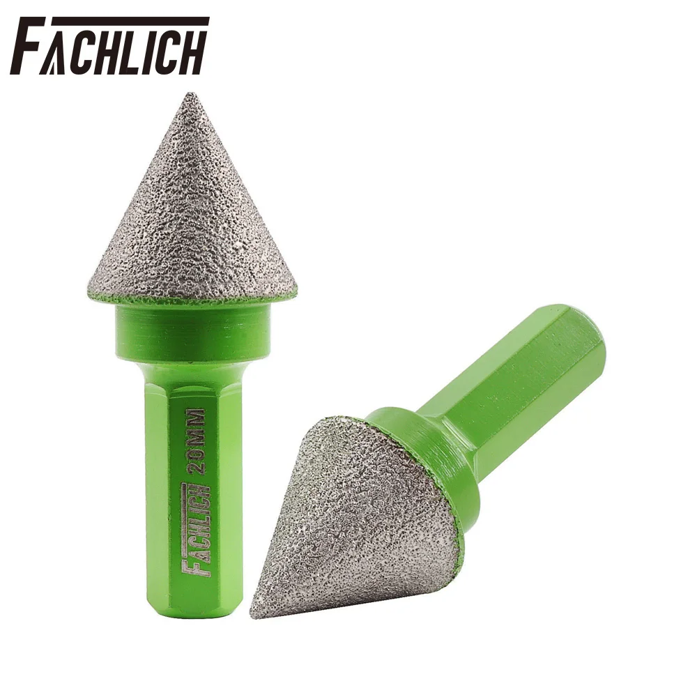 

FACHLICH Dia20mm Hex Shank Diamond Milling Chamfer Bits Tile Marble Porcelain Hand Drill Grinding Quartz Granite Diamond Bit