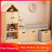 Kids Bookcase and Bookshelf with Reading Nook, Multifunctional Bookcase with 3 Open Storage Cubbies and 3 Drawers 1