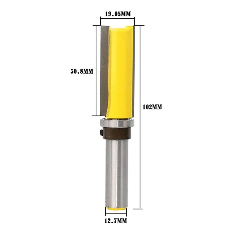 

1pc Template Router - Flush Trim bit with 1/2" Shank Woodworking cutter Tenon Cutter for Tools