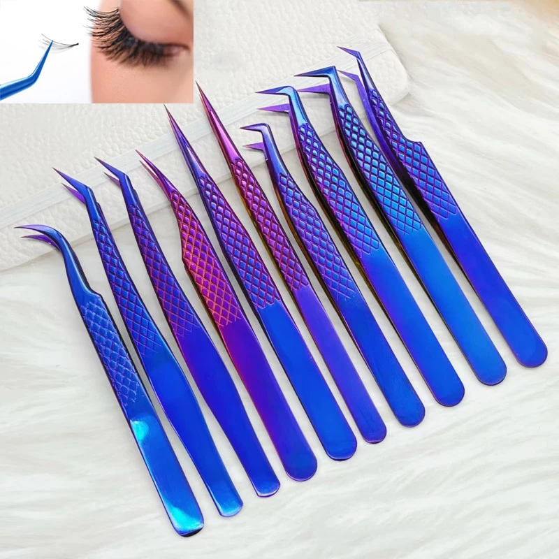 Precision False Lashes Eyelashes Extension Tweezers volume fans Pliers Nail Clips non-slip Professional Beauty make up Tools 1PC