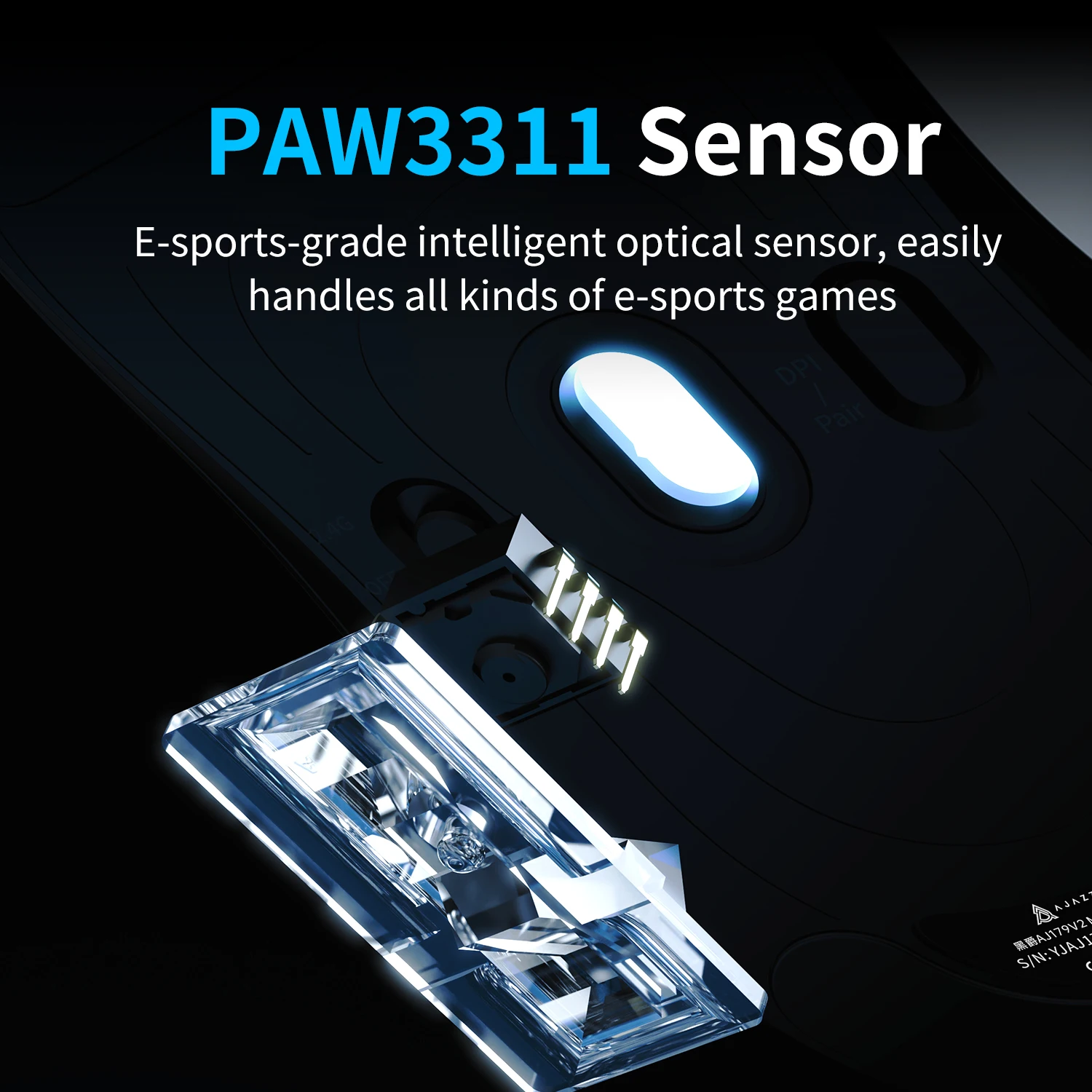 AJ179 V2 Wireless Triple Mode Right Hand Mouse 3311 Sensor 56g Lightweight 800mAh Battery