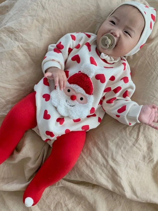

Baby infant Christmas Sweater Long Sleeve Romper