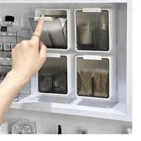 Wall Mounted Qtip Holder Canisters for Cotton Swab, Floss Qtip dispenser Qtip Jars with lid Cotton Ball Organizers Storage Box 1